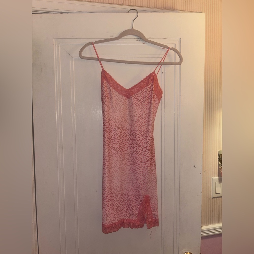 Red Sheer Slip Dress